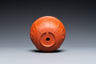 Bol en gr&egrave;s de Yixing &agrave; d&eacute;cor de la R&eacute;volution Culturelle, Chine