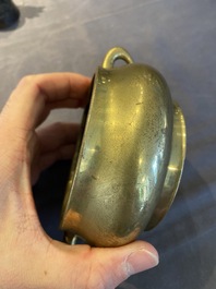 Br&ucirc;le-parfum en bronze, marque de Xuande, Kangxi
