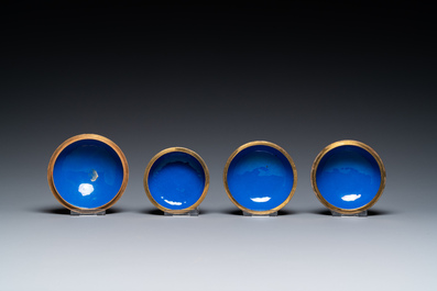 Six Chinese red lacquer pieces with Cultural Revolution design