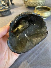 Bouddha de M&eacute;decine ou Bhaishajyaguru en bronze dor&eacute; et laqu&eacute;, Sino-Tibet, Ming