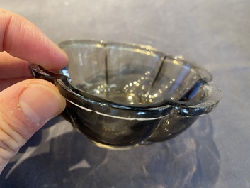 A Chinese rock crystal hexafoil bowl, 19/20th C.