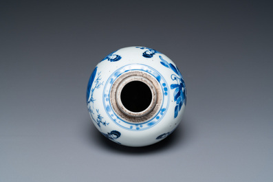 A Chinese blue and white 'Long Eliza' jar, Kangxi