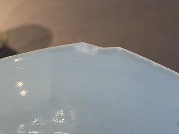 A rare Chinese famille rose 'mandarin' plate with a breastfeeding scene, Qianlong