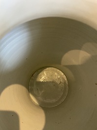 A Chinese blue and white 'prunus on cracked ice' vase and cover, Kangxi