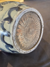 A Chinese blue and white vase with go-players, probably Southern China, 17th C.