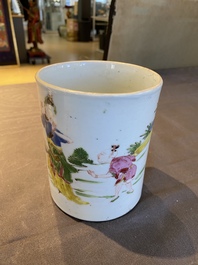A Chinese famille rose brush pot, Yongzheng