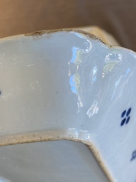 A pair of Chinese blue and white 'herring' dishes, Qianlong