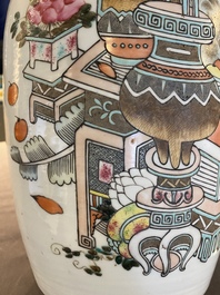 A Chinese qianjiang cai 'antiquities' vase, signed Dai Huanzhao 戴煥昭, dated 1908