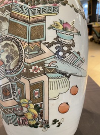 A Chinese qianjiang cai 'antiquities' vase, signed Dai Huanzhao 戴煥昭, dated 1908