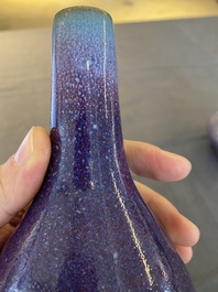 A Chinese flamb&eacute;-glazed bottle vase, 19th C.