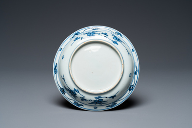 A Chinese blue and white 'frog' dish, Jiajing or Wanli