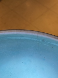 A Chinese famille rose turquoise-ground 'immortals' vase, 19th C.