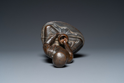 A Tibetan lacquered bronze Medicine Buddha or Bhaishajyaguru, 19th C.