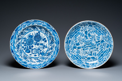 Two Chinese blue and white dishes, Kangxi