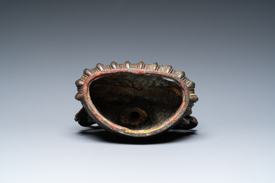 Vasudhara en bronze dor&eacute; et laqu&eacute;, Sino-Tibet, 17&egrave;me