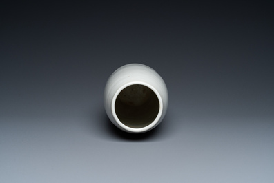 A Chinese monochrome white-glazed vase, 18th C.