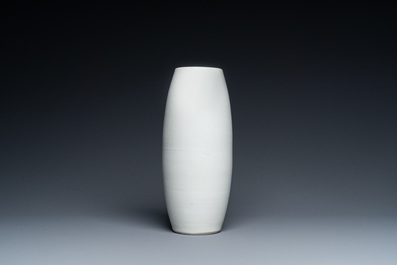A Chinese monochrome white-glazed vase, 18th C.