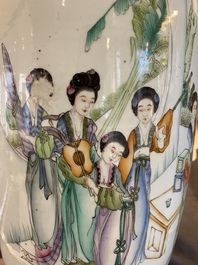Two Chinese famille rose vases, signed Heng Shengyi 横甡義 and Zhou Yuxing 周裕興, one dated 1904