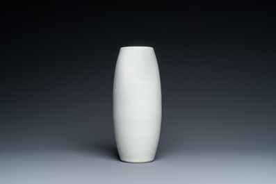 A Chinese monochrome white-glazed vase, 18th C.