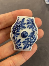 A Chinese blue and white 'landscape' teapot and cover, Kangxi