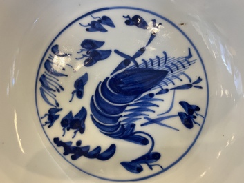 A Chinese blue and white &lsquo;prawn&rsquo; plate, Tianqi