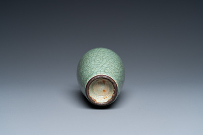 A Chinese crackle-glazed celadon vase, Qianlong
