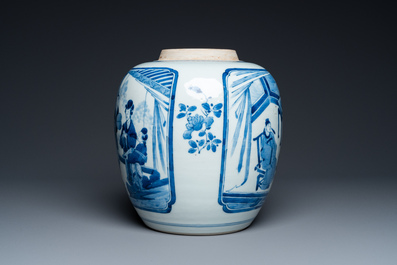 A Chinese blue and white 'narrative subject' jar, Kangxi