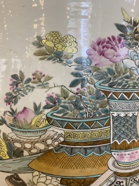 A Chinese qianjiang cai 'antiquities' jardini&egrave;re, signed Xu Pinheng 許品衡, dated 1894