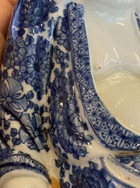 A Chinese blue and white Buddha, Wei Hong Tai Zao 魏洪泰造 mark, Republic