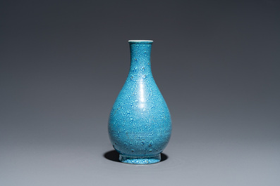 A Chinese robin's egg-glazed bottle vase, probably Qianlong