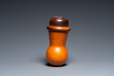 Bo&icirc;te &agrave; grillons en bois de gourde, Chine, Qing
