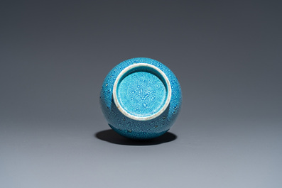 A Chinese robin's egg-glazed bottle vase, probably Qianlong