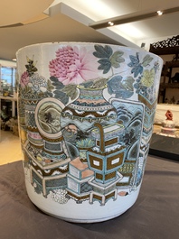 A Chinese qianjiang cai 'antiquities' jardini&egrave;re, signed Xu Pinheng 許品衡, dated 1894