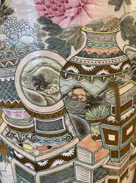 A Chinese qianjiang cai 'antiquities' jardini&egrave;re, signed Xu Pinheng 許品衡, dated 1894