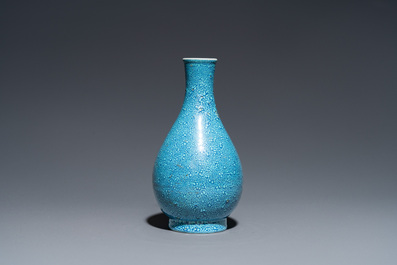 A Chinese robin's egg-glazed bottle vase, probably Qianlong