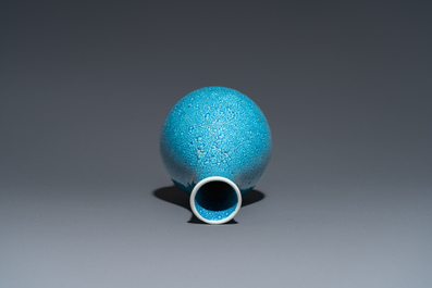 A Chinese robin's egg-glazed bottle vase, probably Qianlong