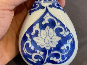 Six Chinese blue and white rosewater sprinklers, Kangxi