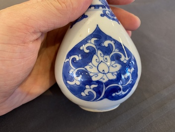 Six Chinese blue and white rosewater sprinklers, Kangxi