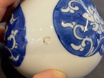 Six Chinese blue and white rosewater sprinklers, Kangxi