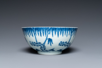 Een Chinese blauw-witte 'Bleu de Hue' kom voor de Vietnamese markt, Ngoạn ngọc 玩玉 merk, 19e eeuw