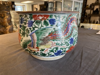 Een Chinese wucai wierookbrander met feniksen, Transitie periode