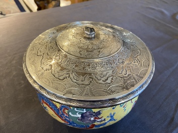 A Chinese famille rose 'dragons' censer, Yongzheng