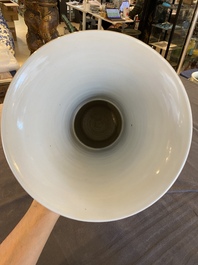 A Chinese blue and white bianco sopra bianco 'yenyen' vase, Kangxi