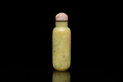 Tabati&egrave;re en jade jaune, Chine, Qing