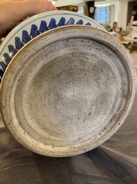 A Chinese blue and white vase with floral scrolls, probably Qianlong