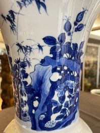 A Chinese blue and white bianco sopra bianco 'yenyen' vase, Kangxi