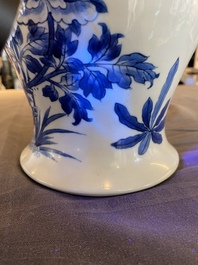 A Chinese blue and white bianco sopra bianco 'yenyen' vase, Kangxi