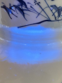 A Chinese blue and white bianco sopra bianco 'yenyen' vase, Kangxi