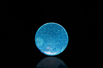 A Chinese robin's egg-glazed miniature dish, 19/20th C.