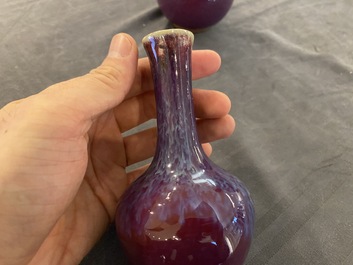 Two Chinese flamb&eacute;-glazed vases, Qing and Republic